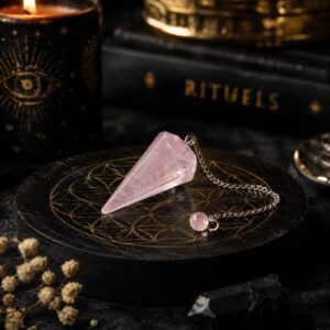 Pendule Cône Quartz Rose