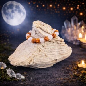 Bracelet Quartz rose et Rudraksha 8