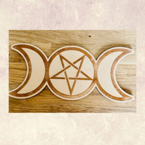 plaque bois triple lune