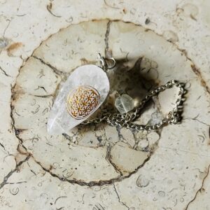 pendule goutte cristal fleur de vie
