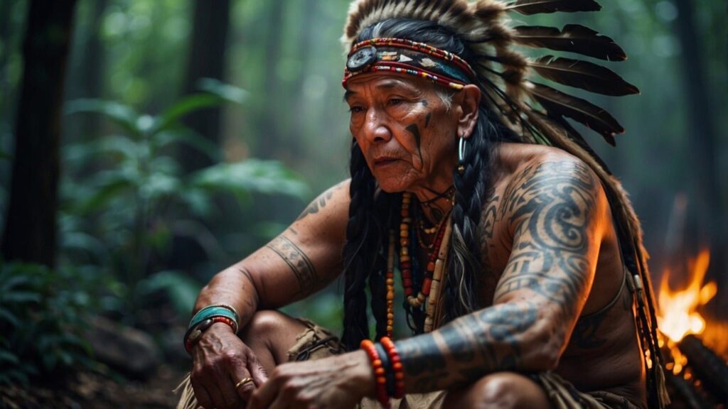 un chaman dans la nature