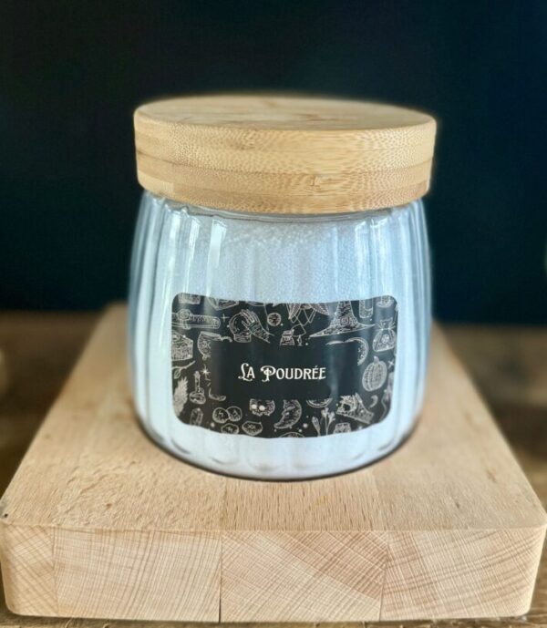 pot en verre de bougie la poudrée