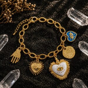 Bracelet Doré Charms Protection