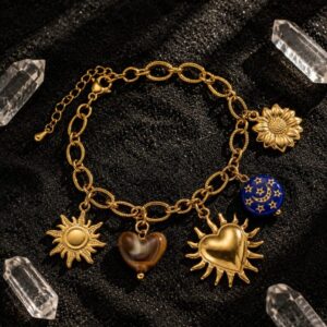 Bracelet Doré Charms Féminin Sacré