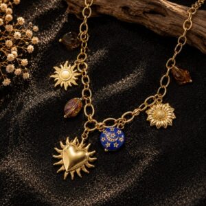 Collier Doré Charms Féminin Sacré
