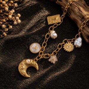 Collier Doré Charms Lune