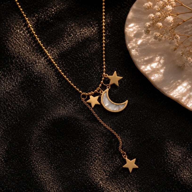 Collier Doré Lune